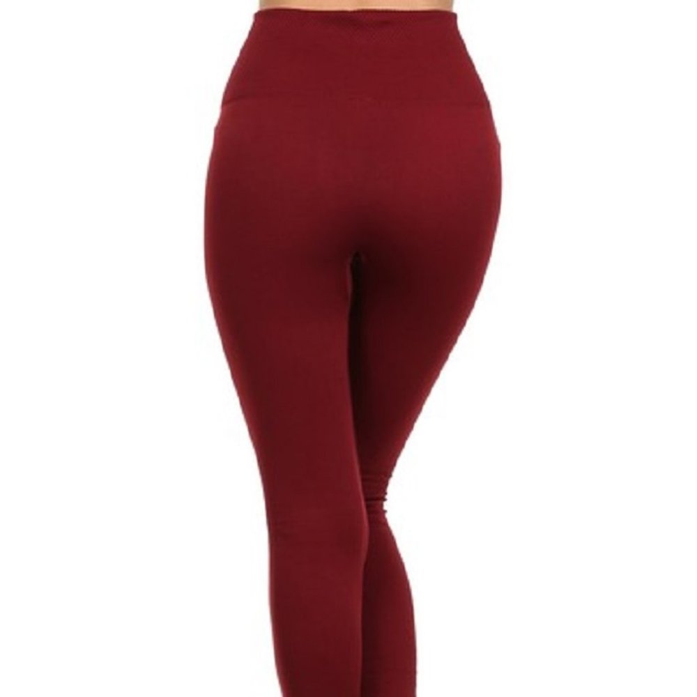 NEW Burgundy Fleece Legging High Waist